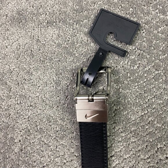 Nike Reversible Golf Belt Men's Size 36 Black Gray Faux Synthetic Leather - Picture 5 of 9